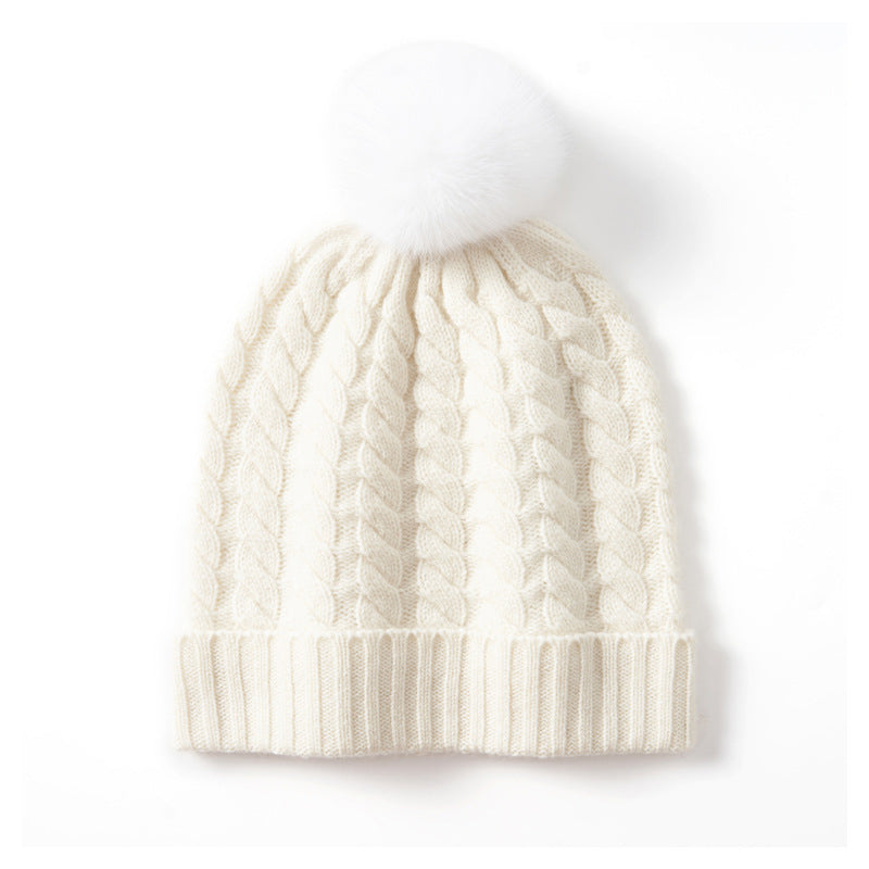 Warm Cable Knit Pom Pom Hat