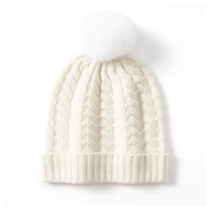 Warm Cable Knit Pom Pom Hat