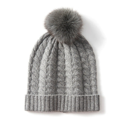 Warm Cable Knit Pom Pom Hat