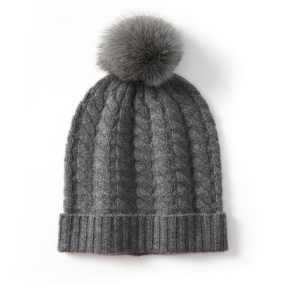 Warm Cable Knit Pom Pom Hat