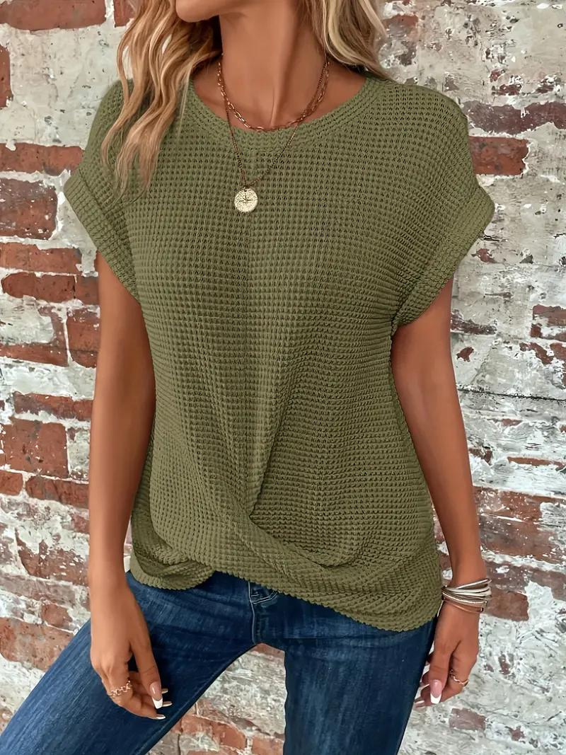 Relaxed Fit Textured Hem T-Shirt