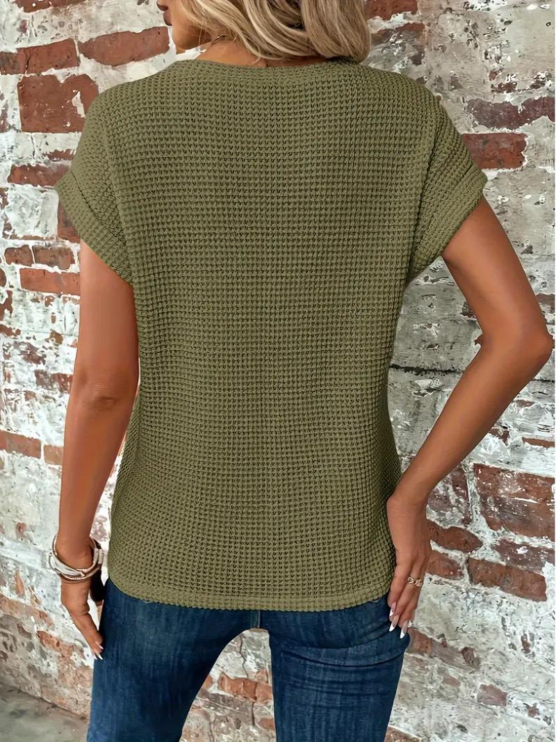 Relaxed Fit Textured Hem T-Shirt