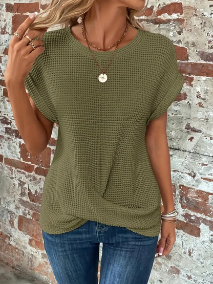 Relaxed Fit Textured Hem T-Shirt