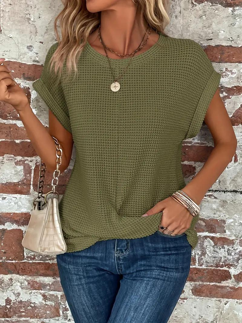 Relaxed Fit Textured Hem T-Shirt