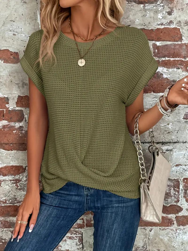 Relaxed Fit Textured Hem T-Shirt