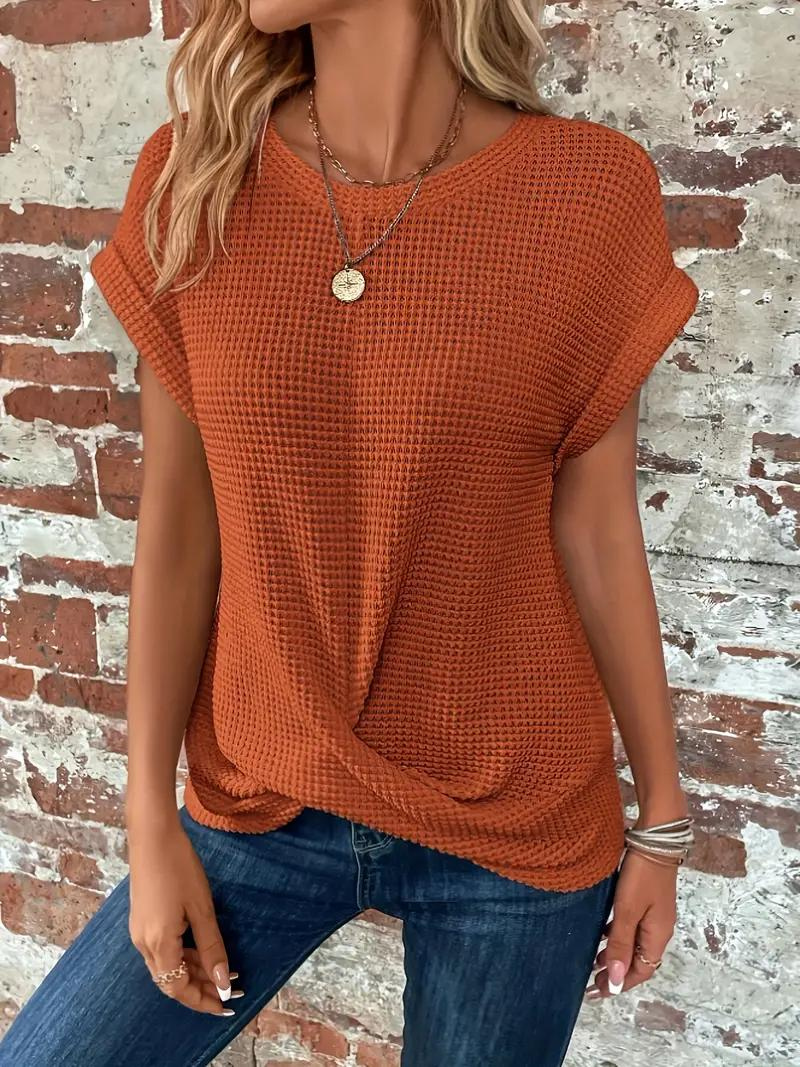 Relaxed Fit Textured Hem T-Shirt