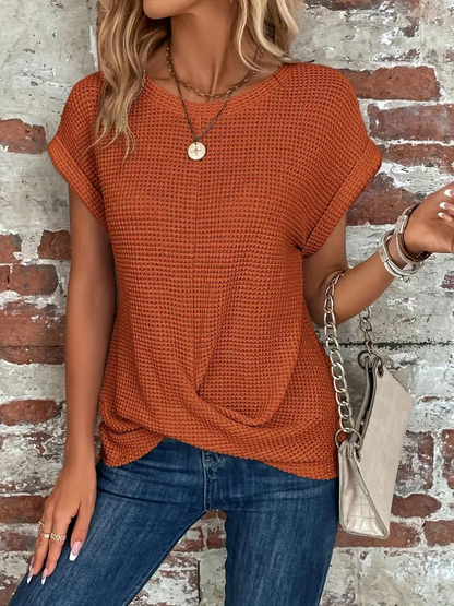 Relaxed Fit Textured Hem T-Shirt