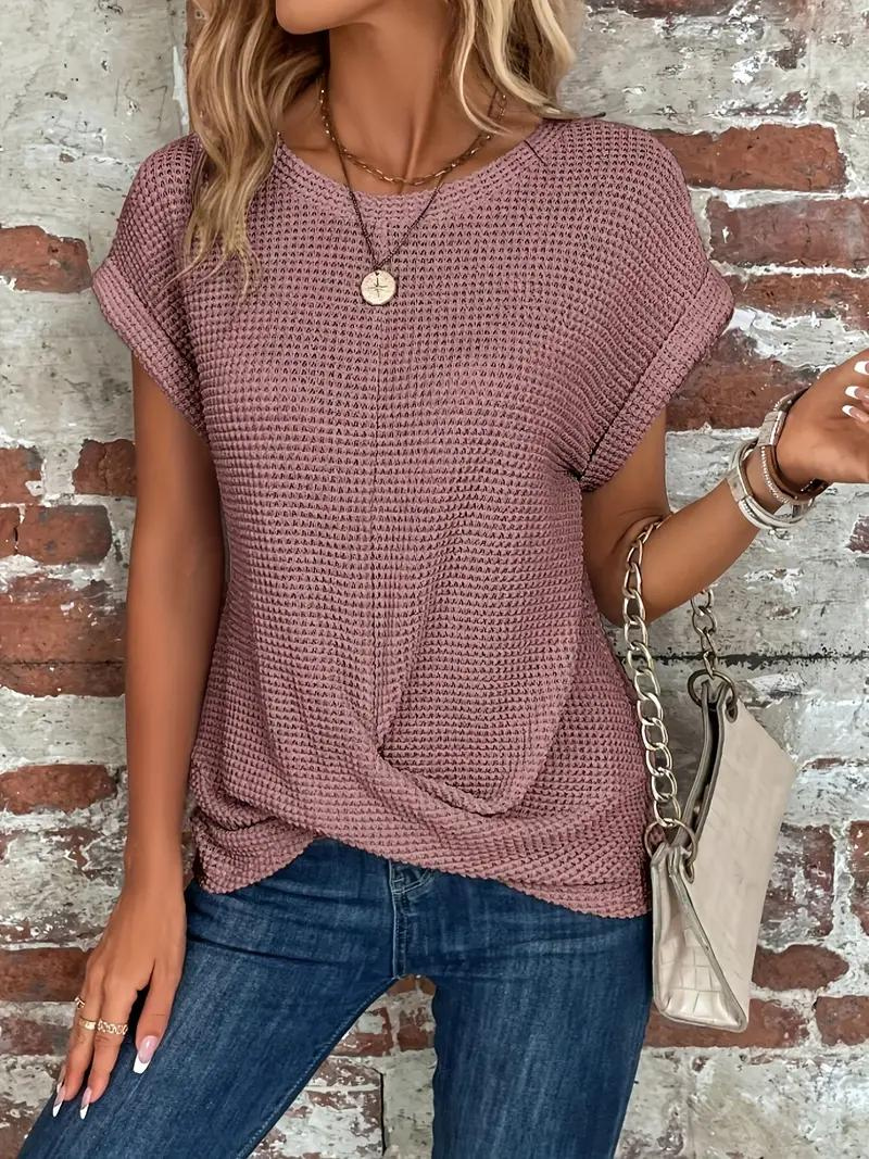 Relaxed Fit Textured Hem T-Shirt