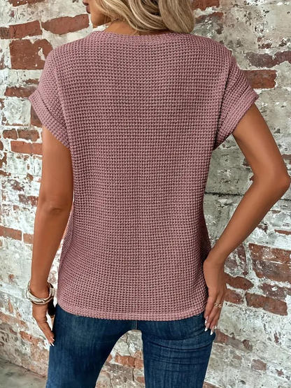 Relaxed Fit Textured Hem T-Shirt