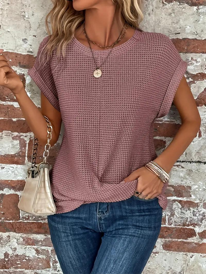 Relaxed Fit Textured Hem T-Shirt