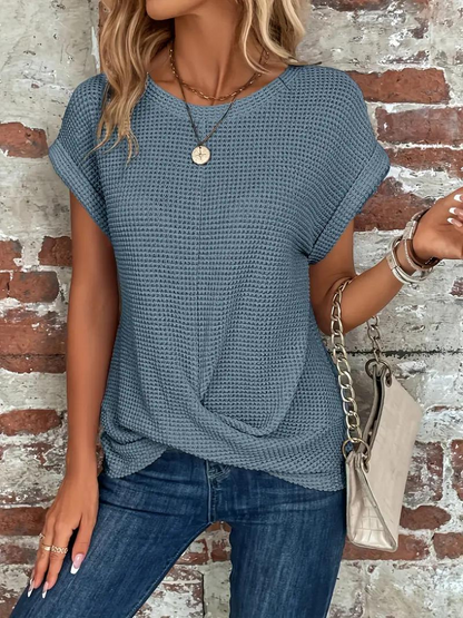 Relaxed Fit Textured Hem T-Shirt - Nocini