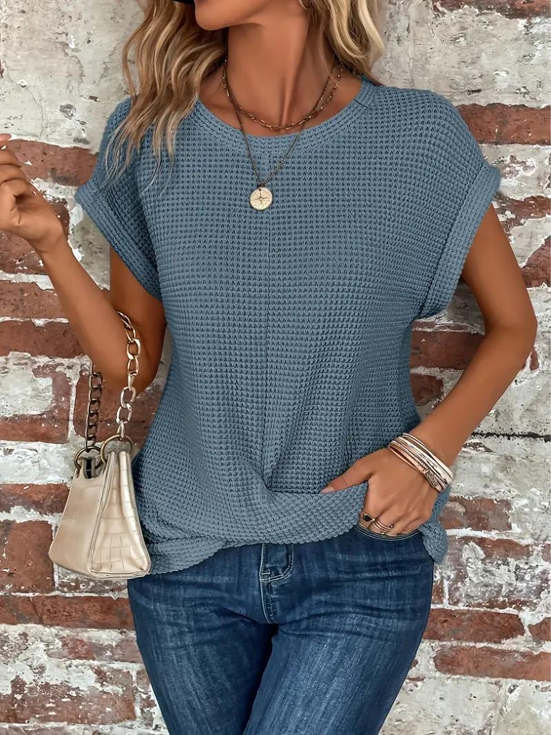 Relaxed Fit Textured Hem T-Shirt