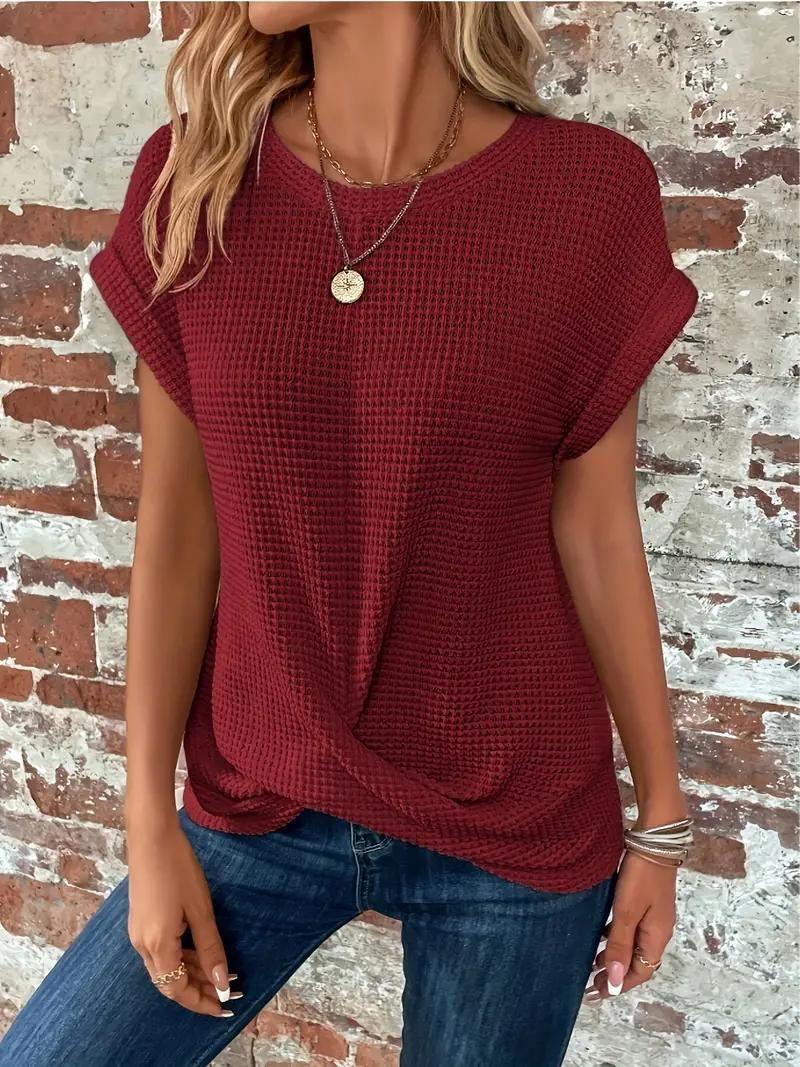 Relaxed Fit Textured Hem T-Shirt
