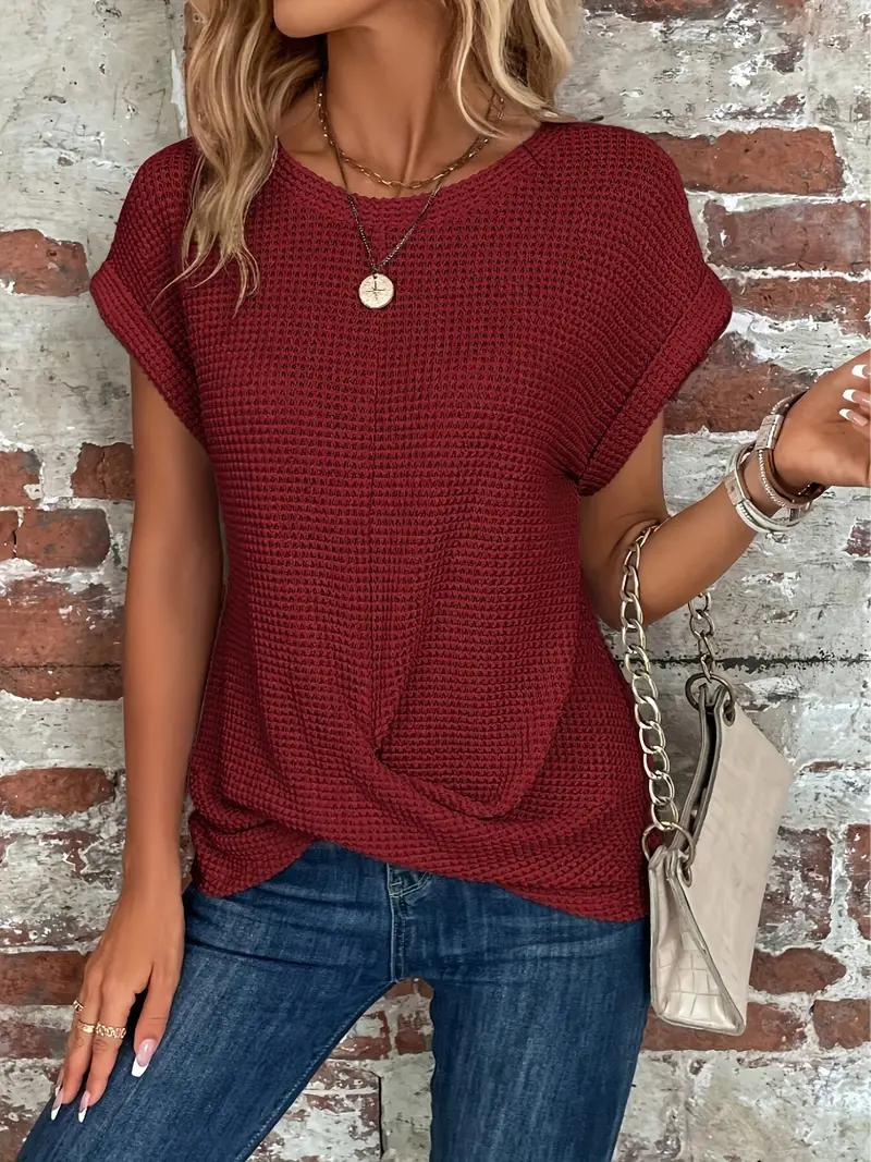 Relaxed Fit Textured Hem T-Shirt