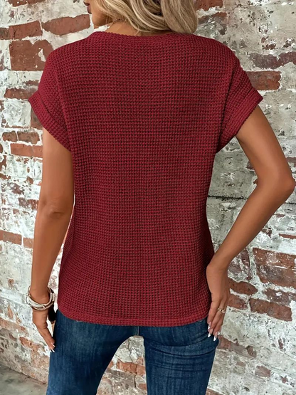 Relaxed Fit Textured Hem T-Shirt