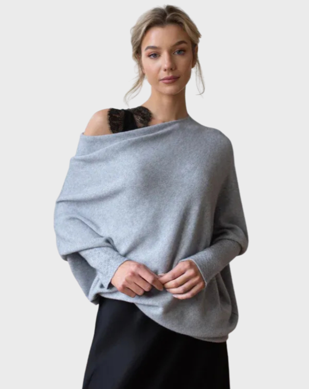Feminine Knit Top with Bell Sleeve - Nocini