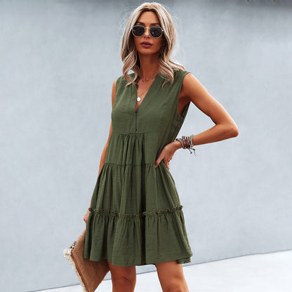Short Sleeveless V-Neck Mini Dress