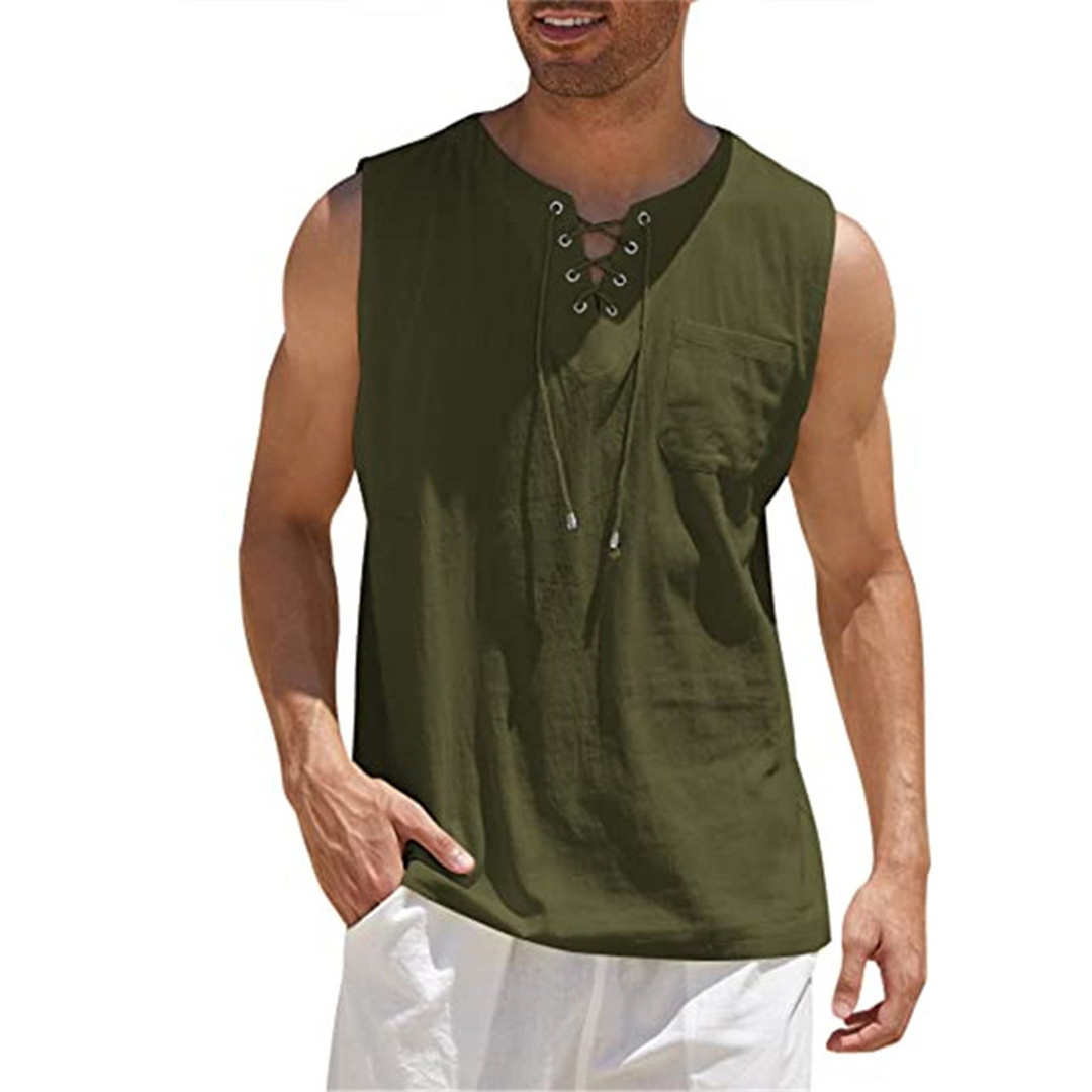 Casual Sleeveless V-Neck Athletic Top