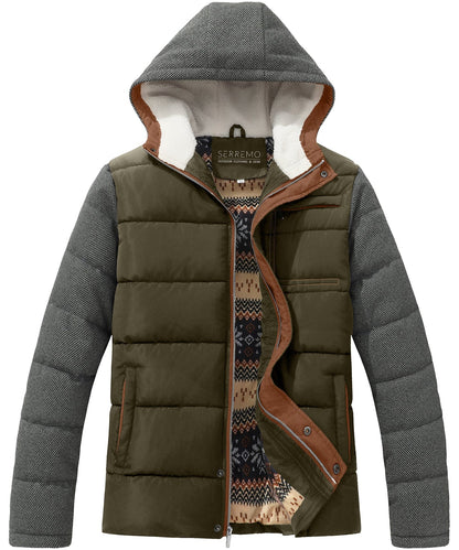 Warm Quilted Puffer Coat with Sherpa Lining