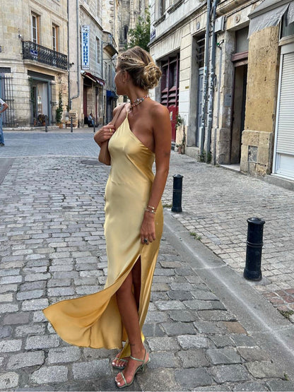 Luxurious One Shoulder Evening Gown - Nocini