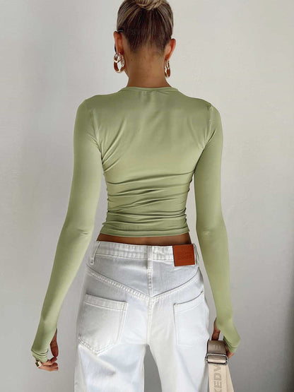 Women's Casual Long Sleeve Round Neck Top