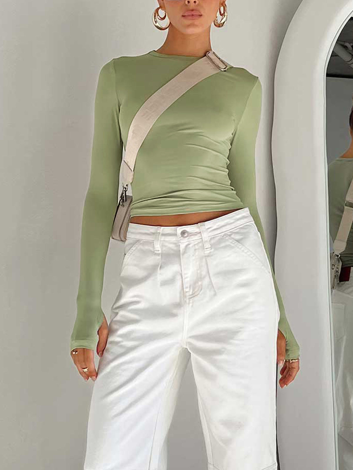 Women's Casual Long Sleeve Round Neck Top
