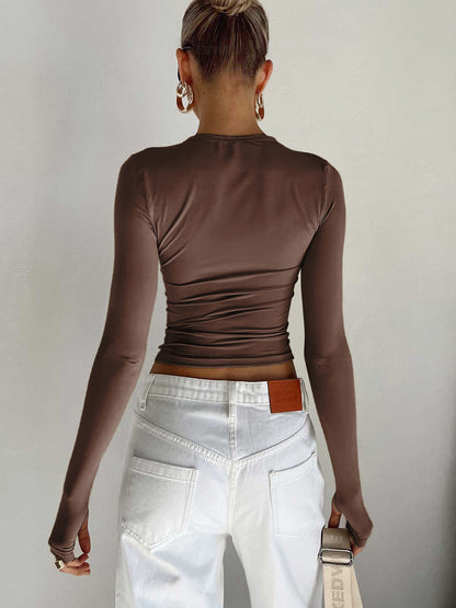 Women's Casual Long Sleeve Round Neck Top