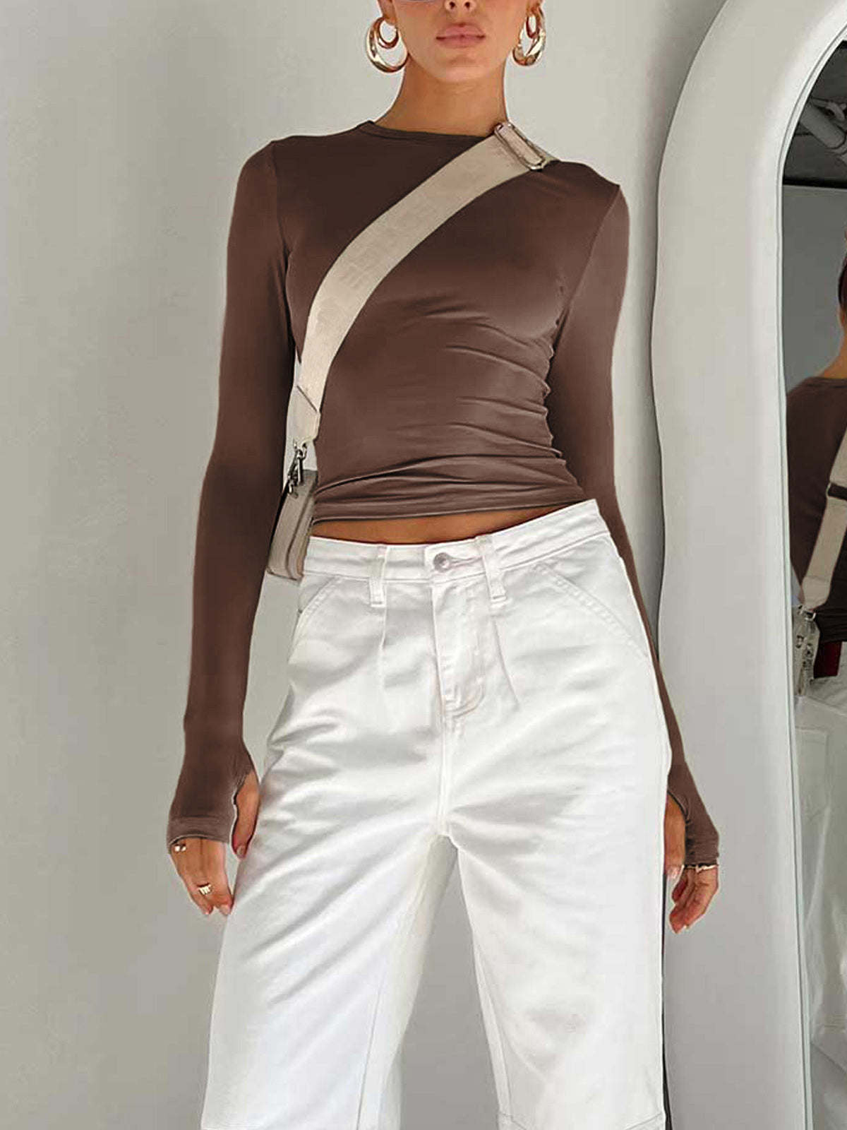 Women's Casual Long Sleeve Round Neck Top