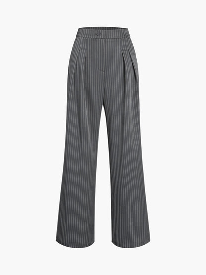 Women's High Waist Wide Leg Striped Pants