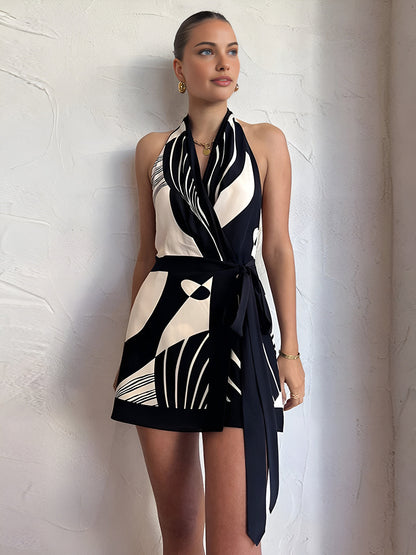 Elegant V-Neck Maxi Dress with Floral Print - Nocini