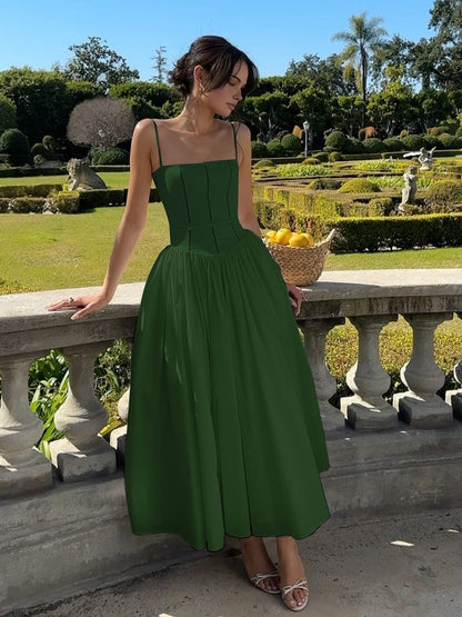 Ladies' Casual Off Shoulder A-Line Midi Dress