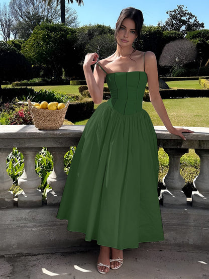 Ladies' Casual Off Shoulder A-Line Midi Dress