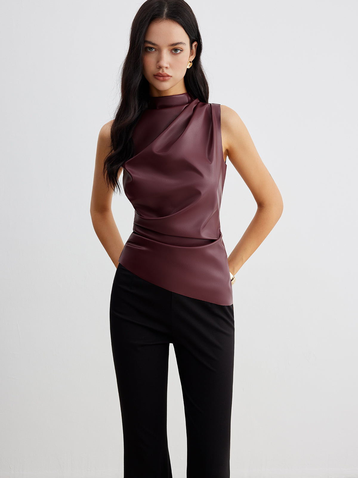 Women's Flowy Off Shoulder Blouse with Elastic Waist