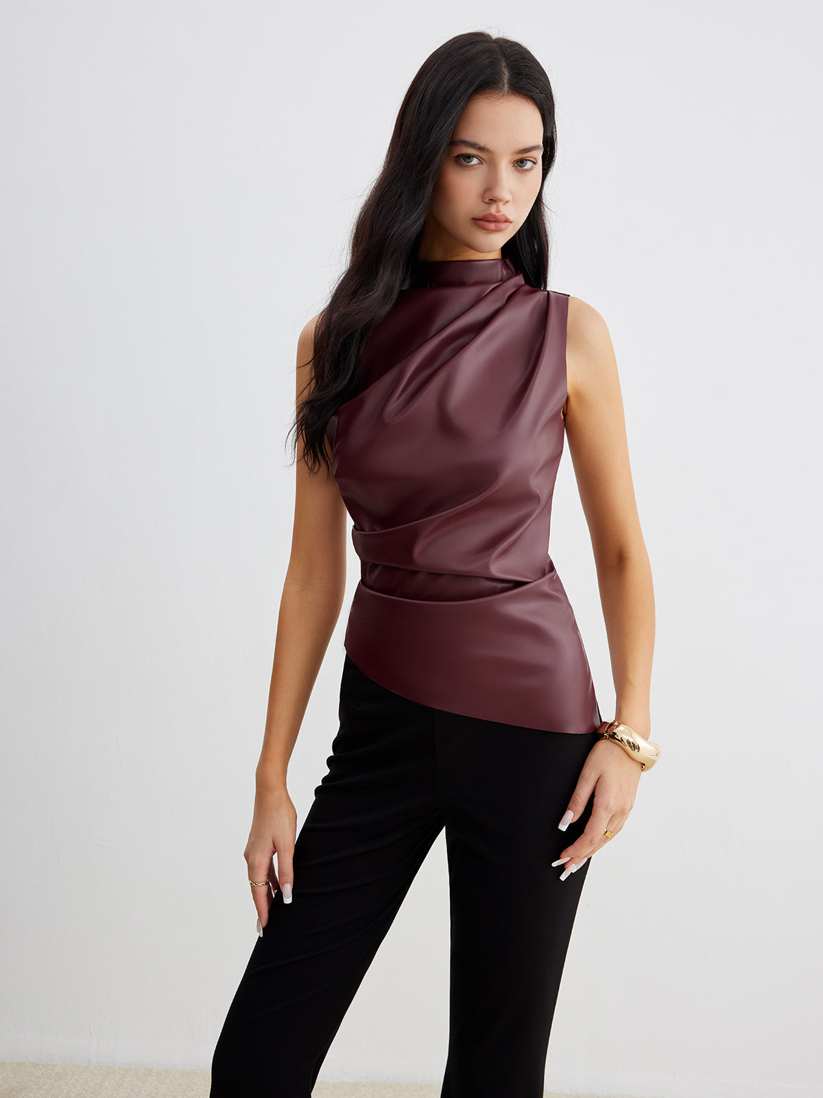 Women's Flowy Off Shoulder Blouse with Elastic Waist