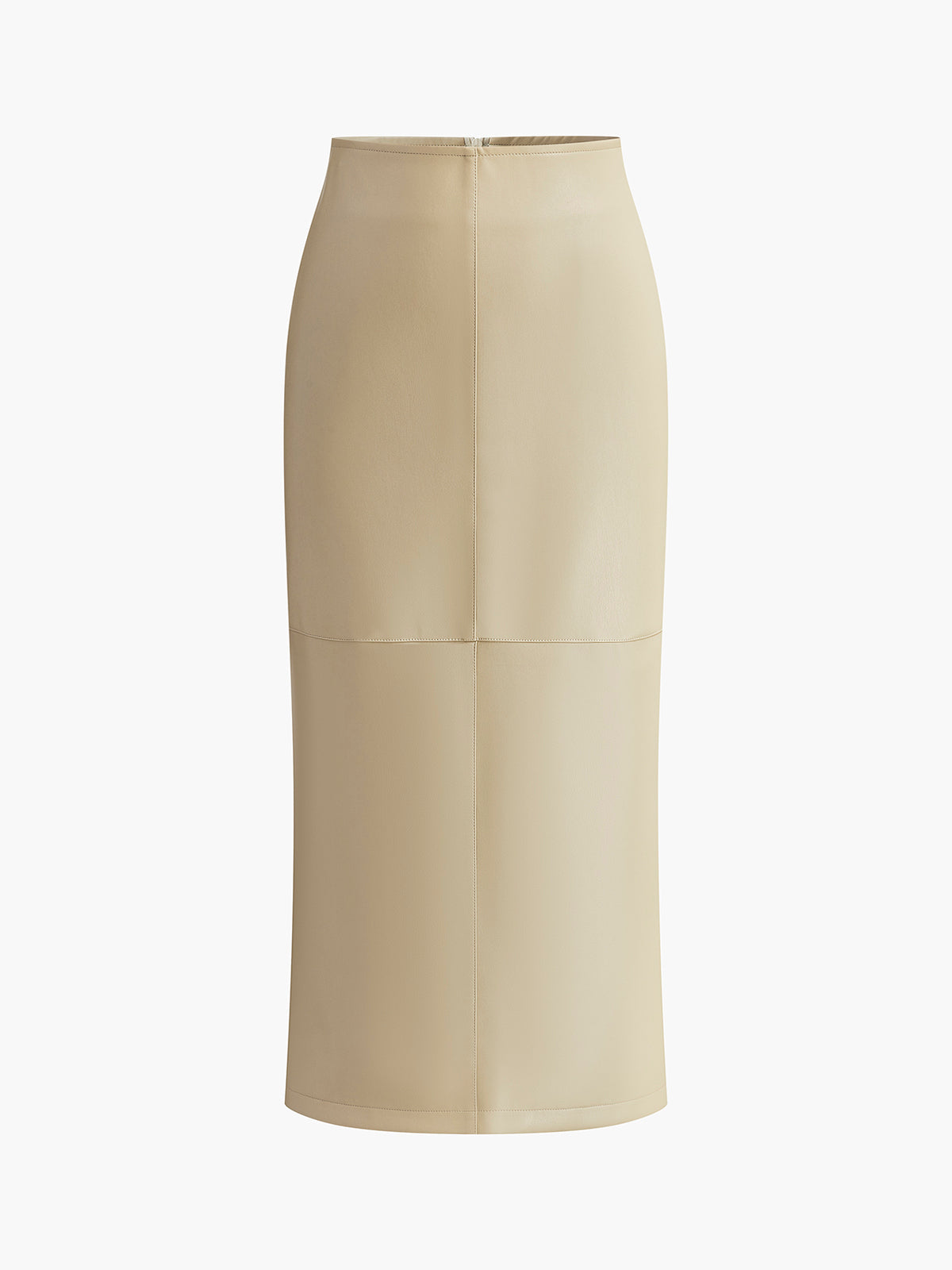 Elegant High Waist Midi Skirt with Back Zip