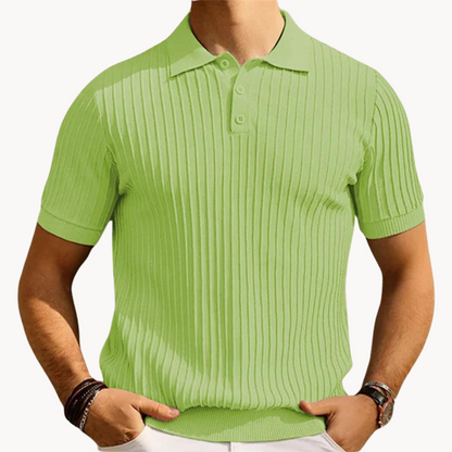 Classic Fit Mens Polo Shirt with Button Front