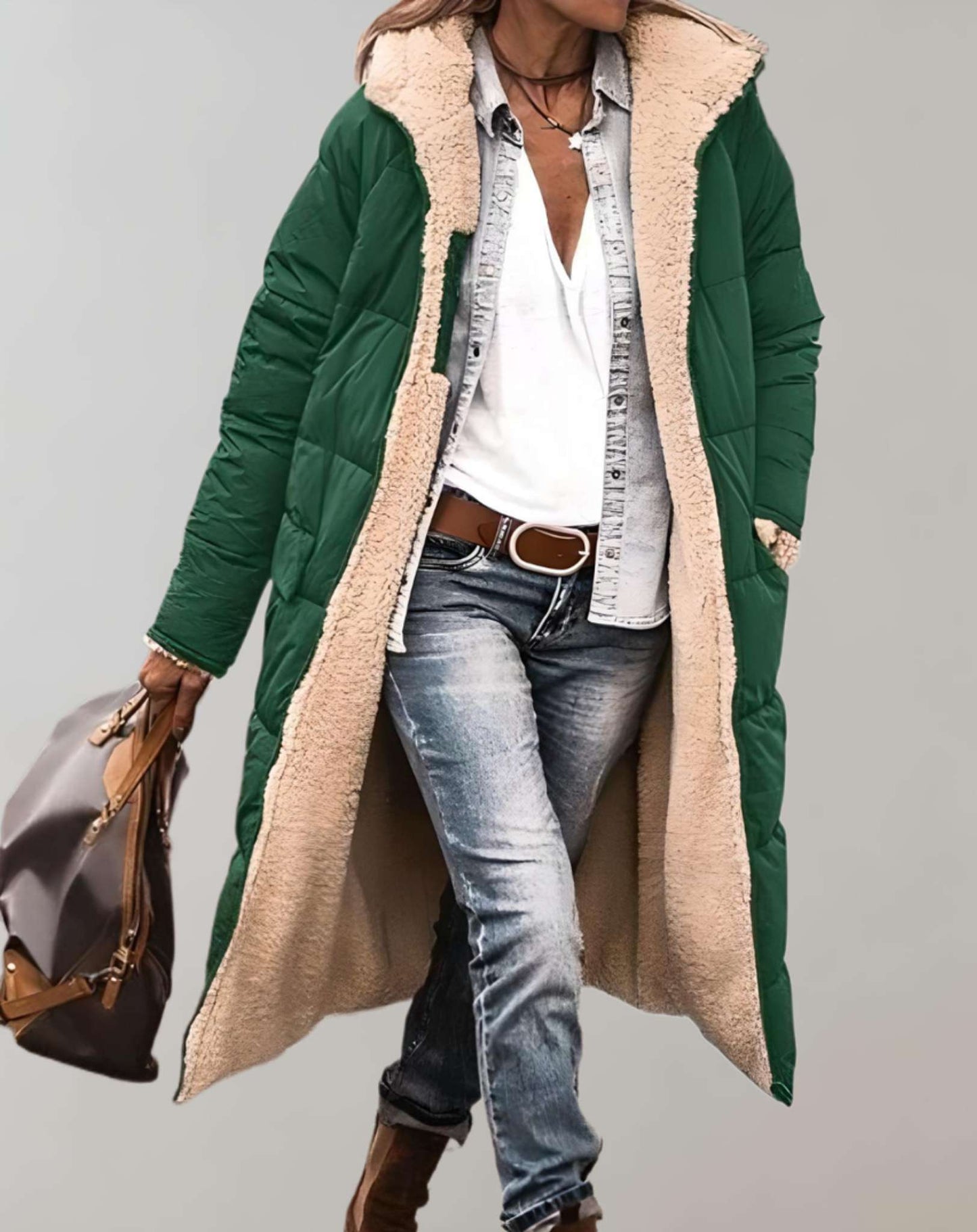 Warm Women's Down Hooded Parka Winter Jacket