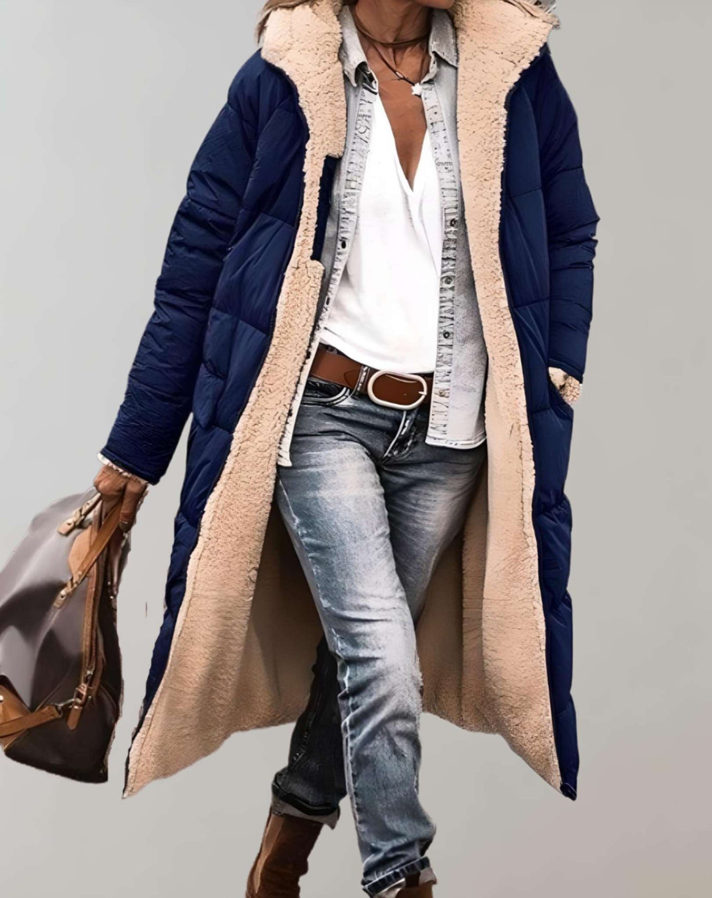 Warm Women's Down Hooded Parka Winter Jacket