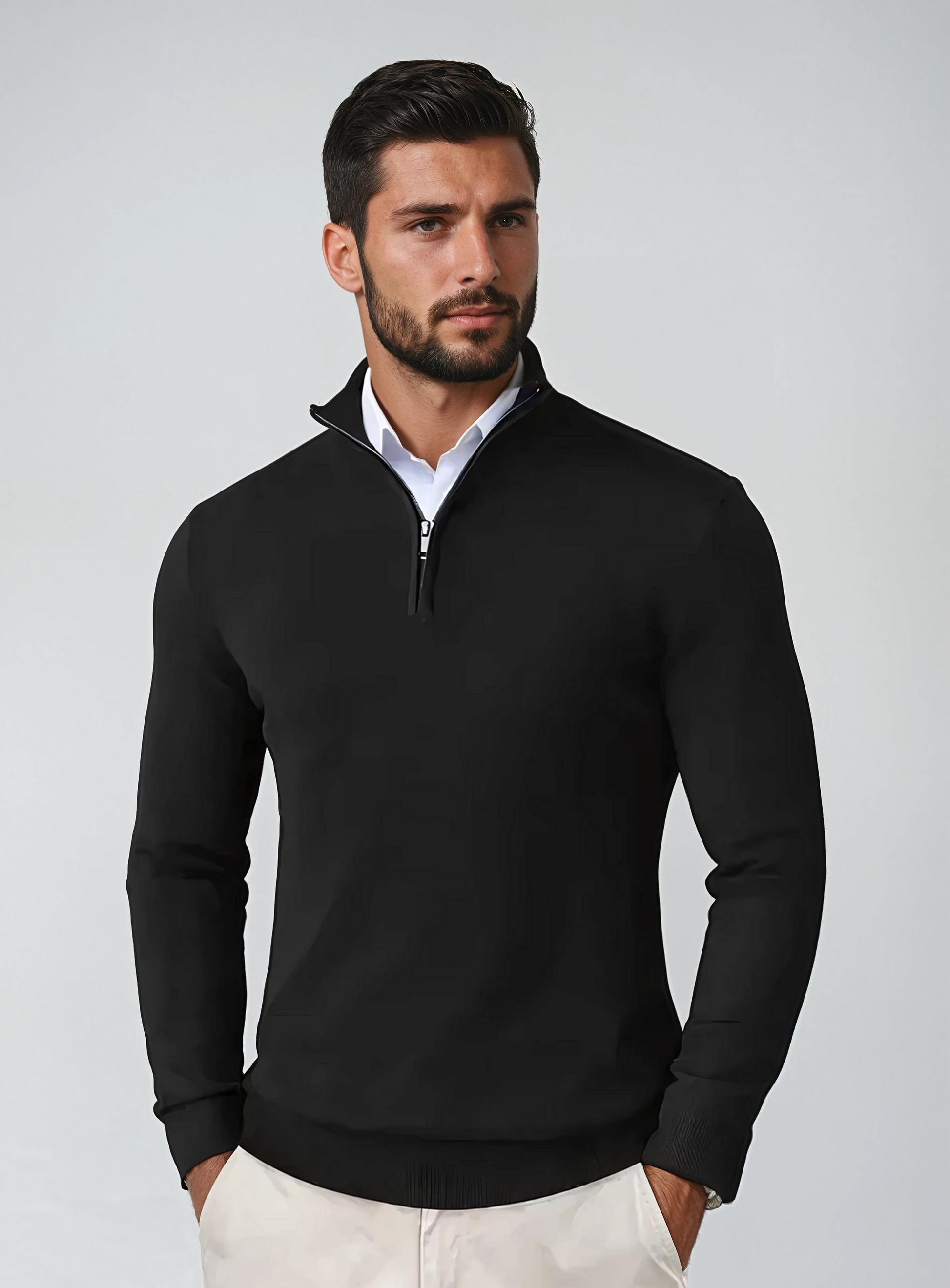 Classic Fit Men's Soft Zip Sweater - Nocini