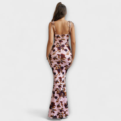 Elegant Flower Pattern Party Dress