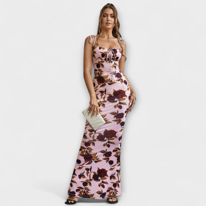 Elegant Flower Pattern Party Dress