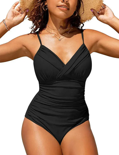 Women's Lift Bra Swimsuit with Deep V Neck