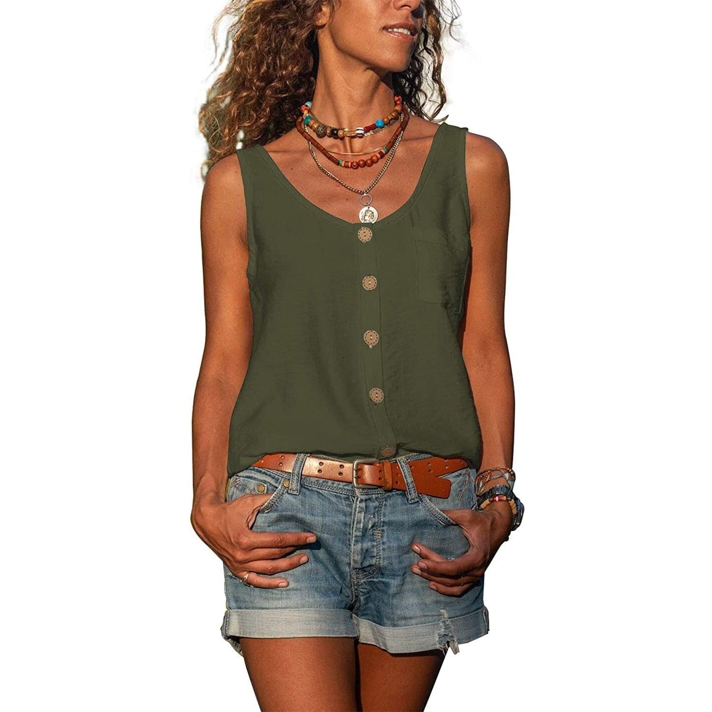 Relaxed Fit Women's Sleeveless Summer Tank Top