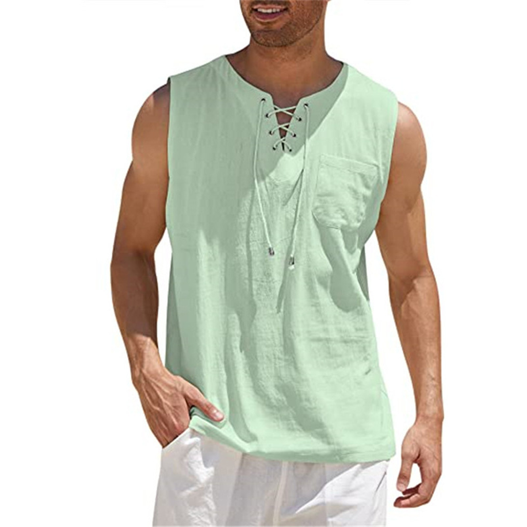Casual Sleeveless V-Neck Athletic Top