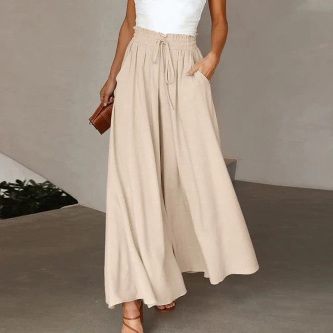 Comfortable Women's Maxi Skirt with Elastic Waist and Pockets