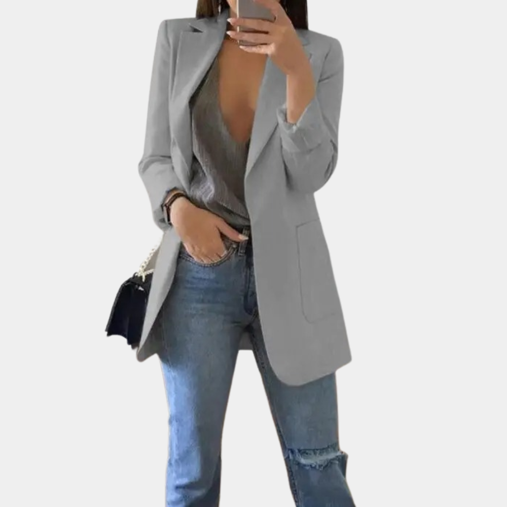 Casual Fit Open Front Blazer