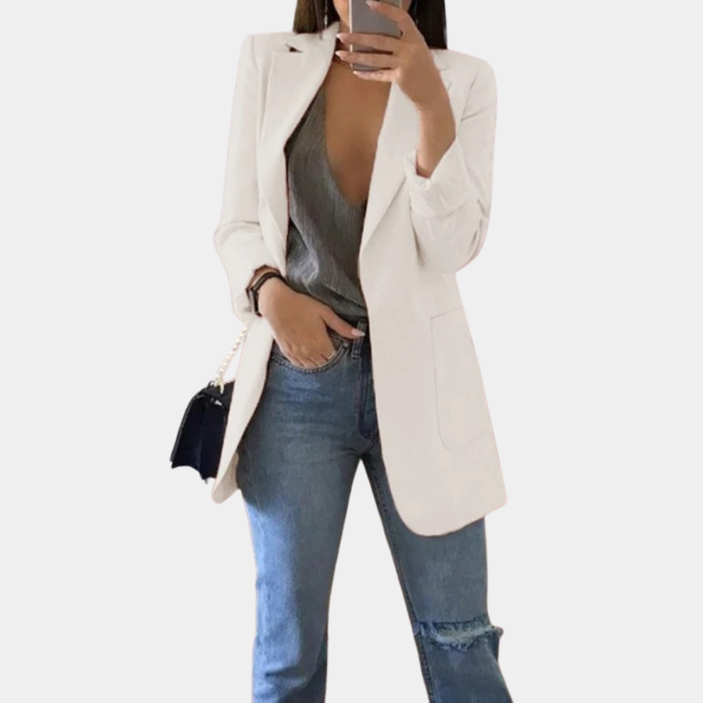 Casual Fit Open Front Blazer