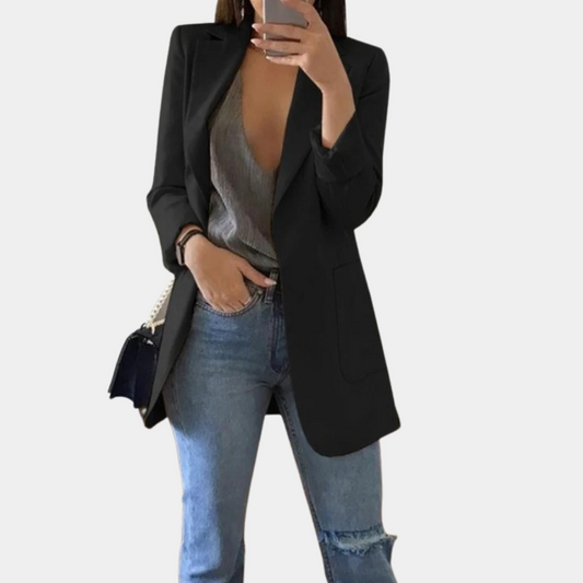 Casual Fit Open Front Blazer - Nocini