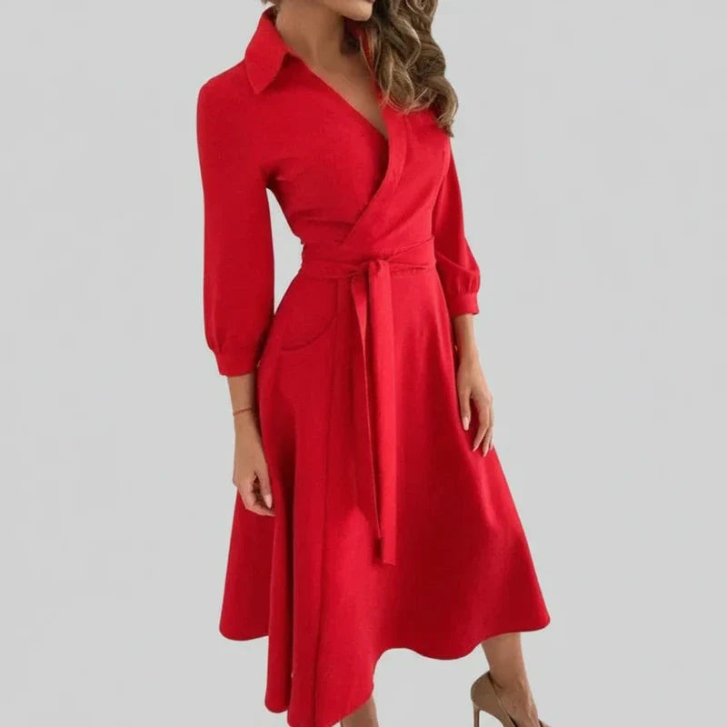 Flattering Waist Midi Dress for Women - Olytrend