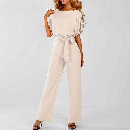 Flattering High Waisted Wide Leg Jumpsuit - Olytrend